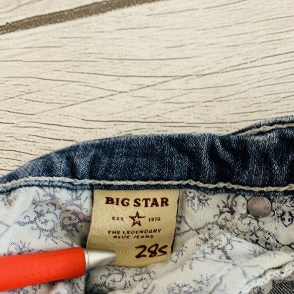 Womens Big Star Maddie Boot Cut Mid Rise Distressed Denim Blue Jeans Size 28s - Picture 7 of 8